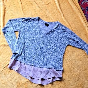 MOD Lusive layered top pink gray sz L